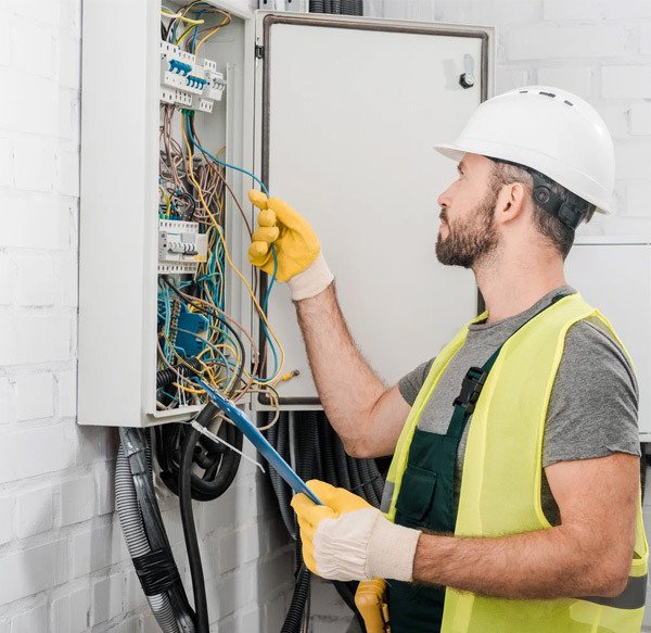 Electrician troubleshooting fault