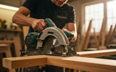 a carpenter cutting wood