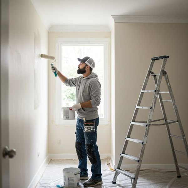 painting -service-banner-handeez-uk- hadeez UK's painter painting a wall